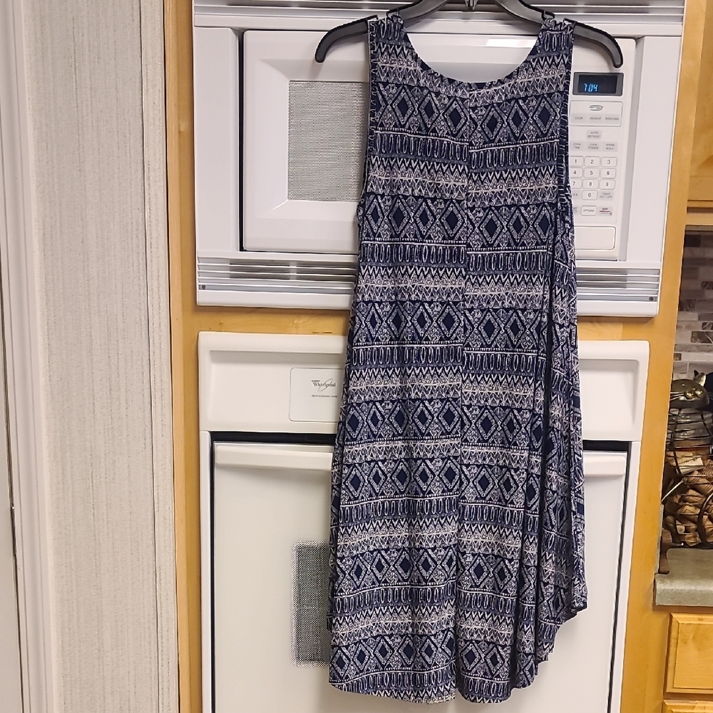 Unk Blue and White High Low Sundress - Picture 2 of 5